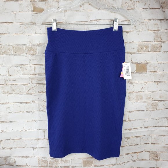 NWT LuLaRoe Size XS Solid Royal Blue Cassie Straight Pencil Skirt Stretch Knit - Picture 1 of 6